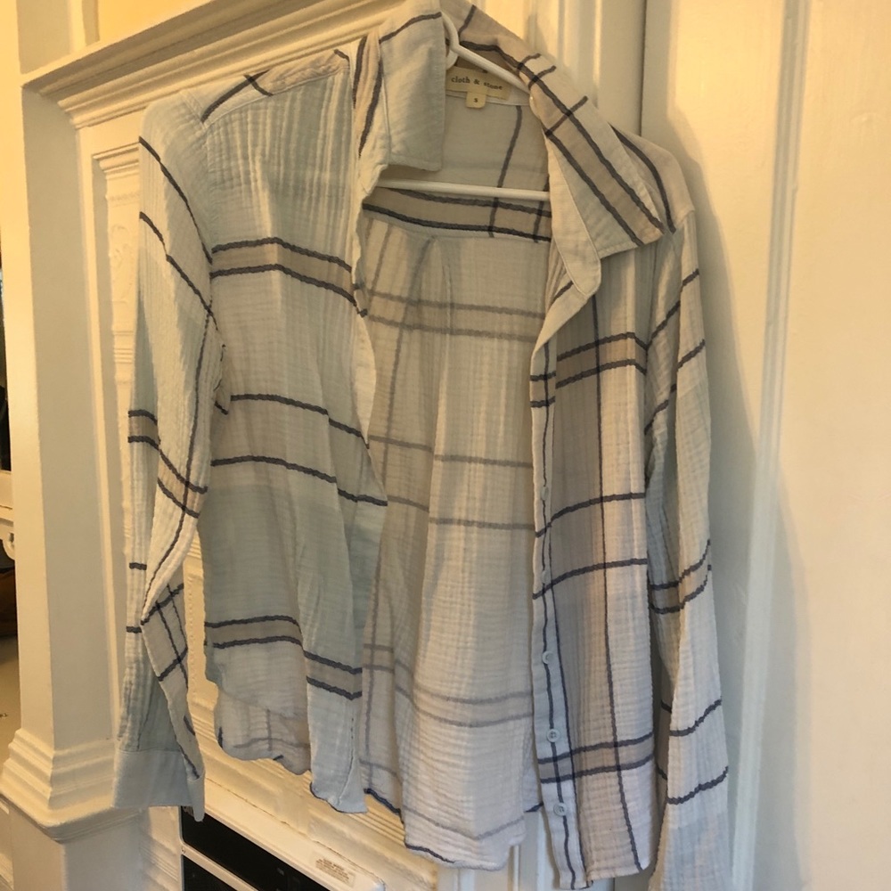 White and blue flannel